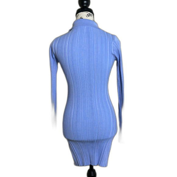 Princess Polly Janelle Light Ribbed Bodycon Button Down Shirt Dress S/M - Picture 3 of 8